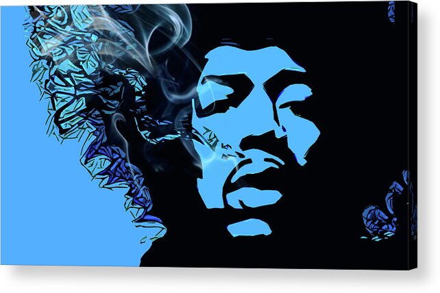 Jimmi Hendrix Acrylic Print featuring the digital art Up in Smoke by Cindy Edwards