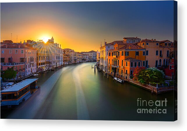 Canal Grande Acrylic Print featuring the photograph Venice Sunset on the Grand Canal by The P