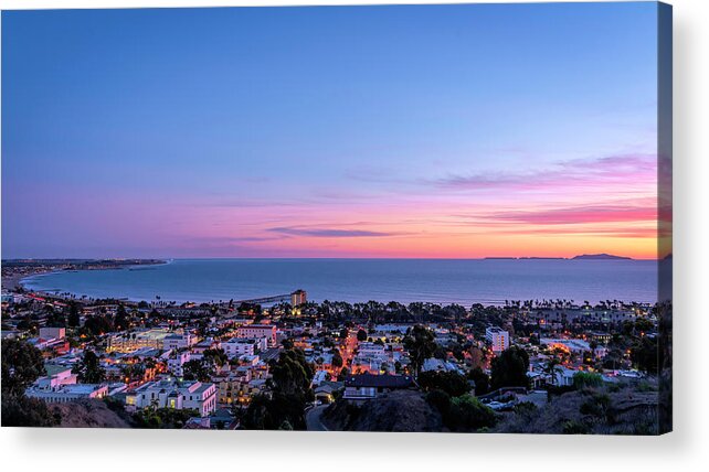 Sunset Acrylic Print featuring the photograph Ventura Bathed in Colors of Sunset by Lindsay Thomson