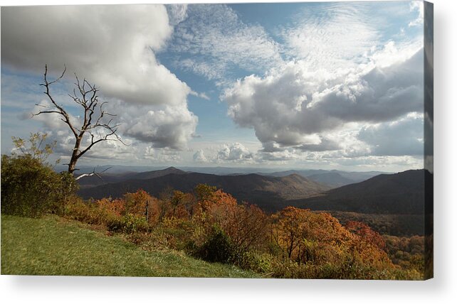 Blue Ridge Parkway Acrylic Print featuring the photograph Wide View of the Blue Ridge Mountains by Joni Eskridge