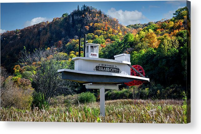 Steamboat Acrylic Print featuring the photograph Winona steamboat sign by Al Mueller