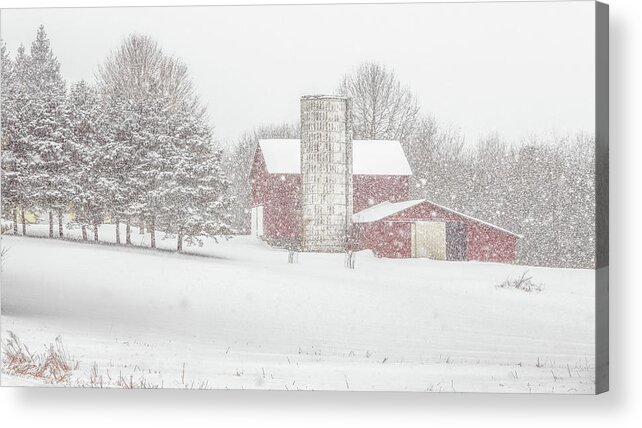Snowstorm On The Farm Acrylic Print featuring the photograph Winter Wonderland II by Rod Best