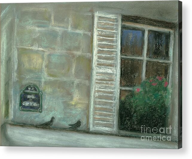 Paris Streets Acrylic Print featuring the pastel Rue Cler by Christine Jepsen