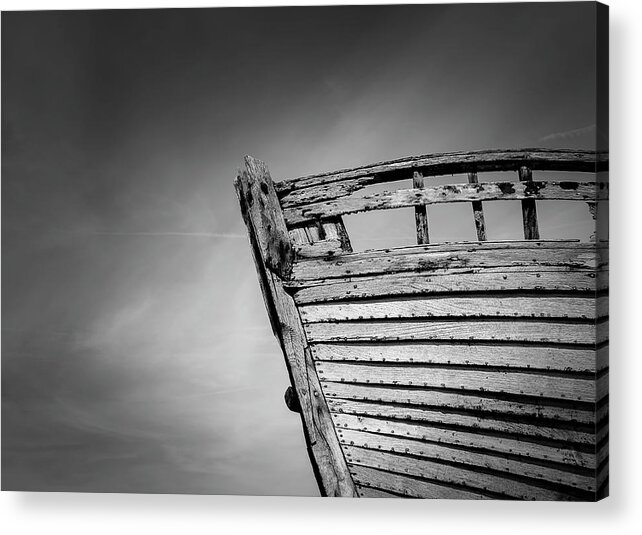 Vintage Acrylic Print featuring the photograph Shipwrecked BW by Rick Deacon