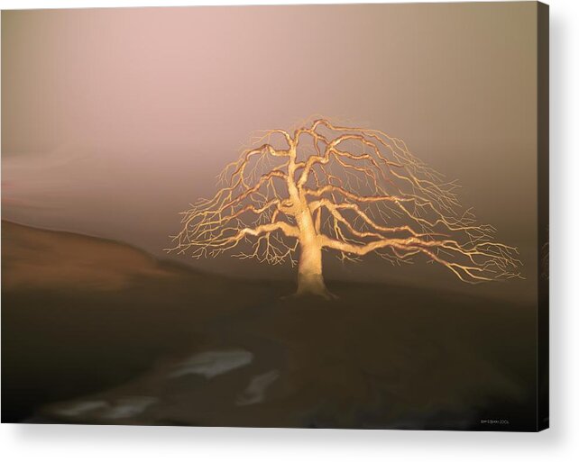 Tree Acrylic Print featuring the digital art Tree in Winter I by Kerry Beverly