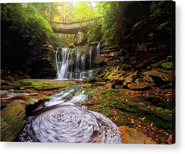 Outdoors Acrylic Print featuring the photograph Blackwater Falls State Park West Virginia Swirling Autumn by Robert Stephens