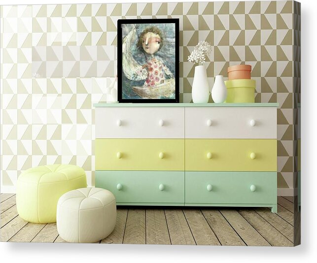 Baby's Room Acrylic Print featuring the mixed media Child's Room Print by Eleatta Diver