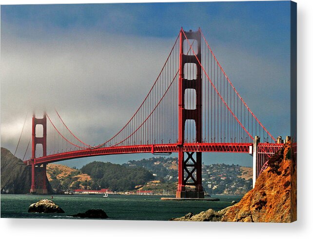 Golden Gate Bridge Acrylic Print featuring the photograph Golden Gate Bridge - San Francisco, California by Richard Krebs
