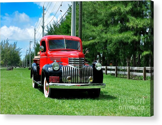 Chevy Acrylic Print featuring the photograph 1946 Chevy Short Bed by Andres LaBrada