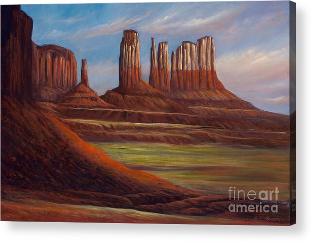 Monument-valley Acrylic Print featuring the painting Painted Monuments by Birgit Seeger-Brooks