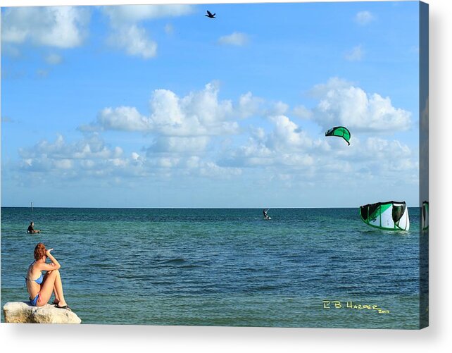 Kitesurfing Acrylic Print featuring the photograph Key Surfers #5 by R B Harper