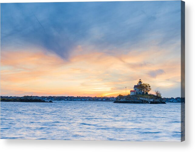 Pomham Lighthouse Acrylic Print featuring the photograph Pomham Sunset #5 by Bryan Bzdula