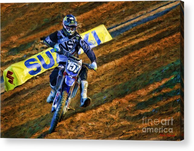Ama 250sx Supercross Aaron Plessinger Acrylic Print featuring the photograph AMA 250SX SuperCross Aaron Plessinger by Blake Richards