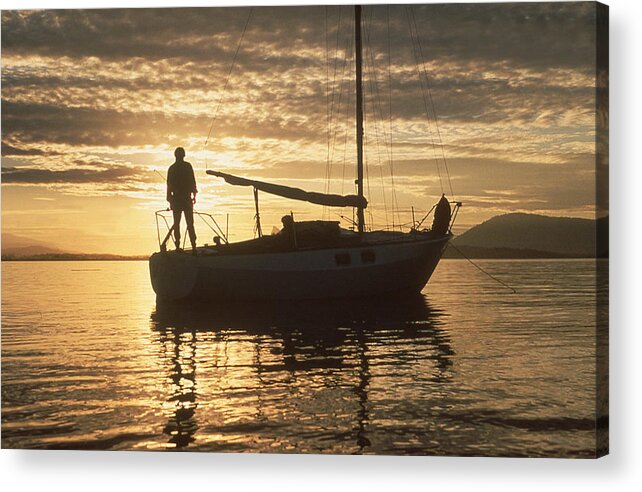 Boats Acrylic Print featuring the photograph Anchored by Mark Alan Perry