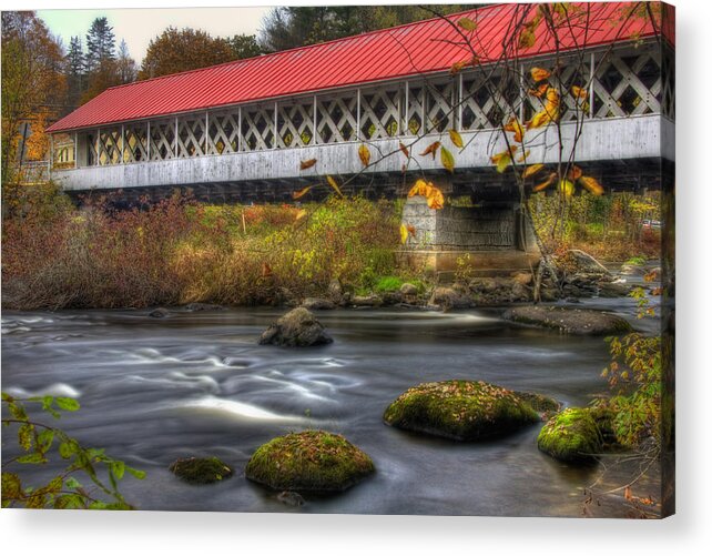 New Hampshire Acrylic Print featuring the photograph Ashuelot Covered Bridge 3 by Joann Vitali