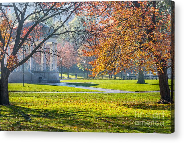 America Acrylic Print featuring the photograph Boston Common Autumn Morn by Susan Cole Kelly
