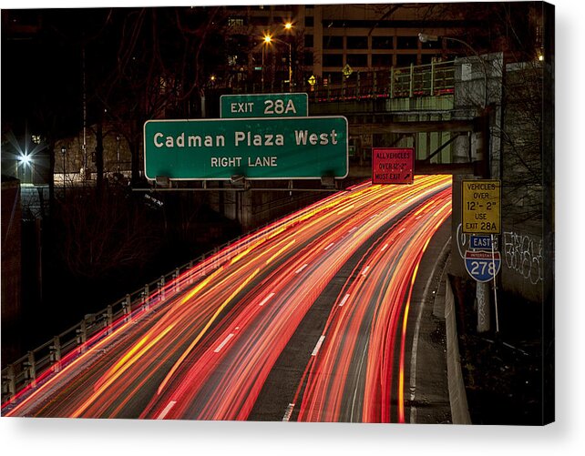 New York City Acrylic Print featuring the photograph Cadman Plaza Night by Sara Hudock