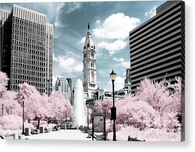 Philadelphia Acrylic Print featuring the photograph City Hall in Spring by Stacey Granger