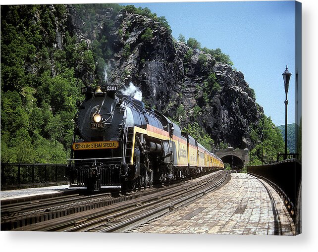 Transportation Acrylic Print featuring the photograph Chessie Steam Special at Harpers Ferry by ELDavis Photography
