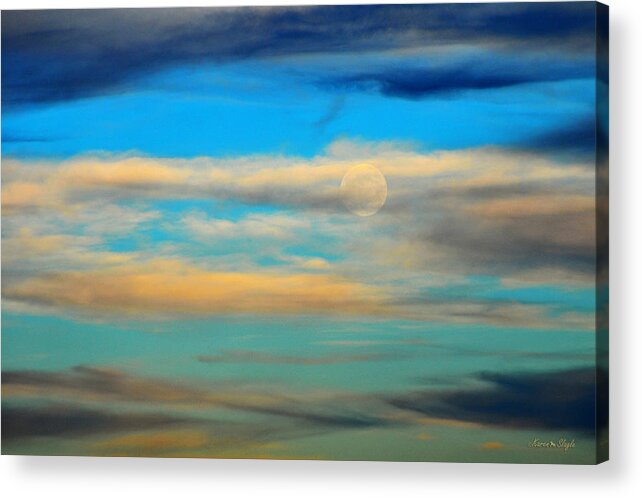 Moon Acrylic Print featuring the photograph Dreamy Moonrise by Karen Slagle