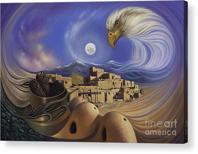 Taos Acrylic Print featuring the painting Dynamic Taos Ill by Ricardo Chavez-Mendez