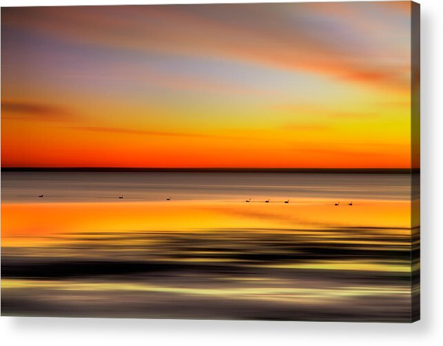 Outer Banks Acrylic Print featuring the painting Family Outing - a Tranquil Moments Landscape by Dan Carmichael