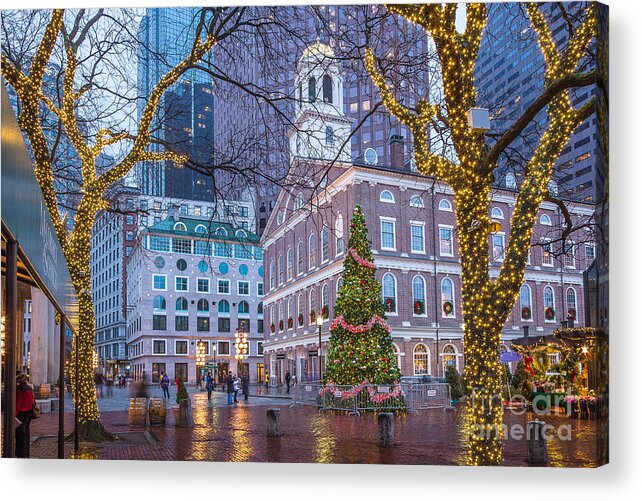 America Acrylic Print featuring the photograph Faneuil Hall Lights by Susan Cole Kelly