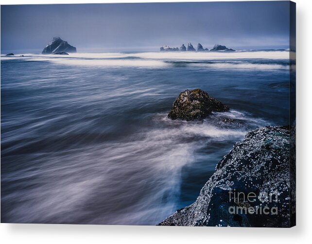 Sea Stacks Acrylic Print featuring the photograph Foggy by Gene Garnace