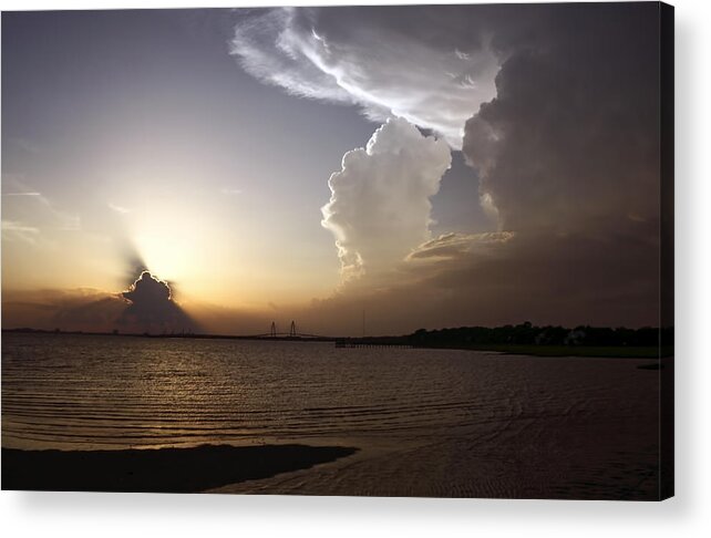 Charleston Acrylic Print featuring the photograph Harbor Thunderstorm - Charleston SC by Douglas Berry