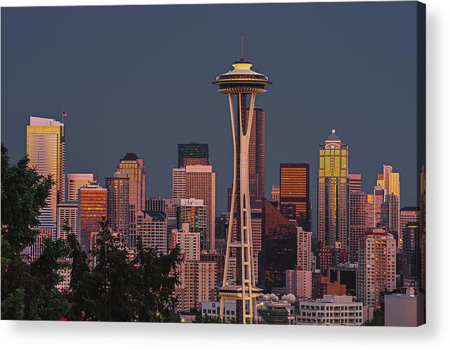 Space Needle Acrylic Print featuring the photograph Iconic Needle by Gene Garnace