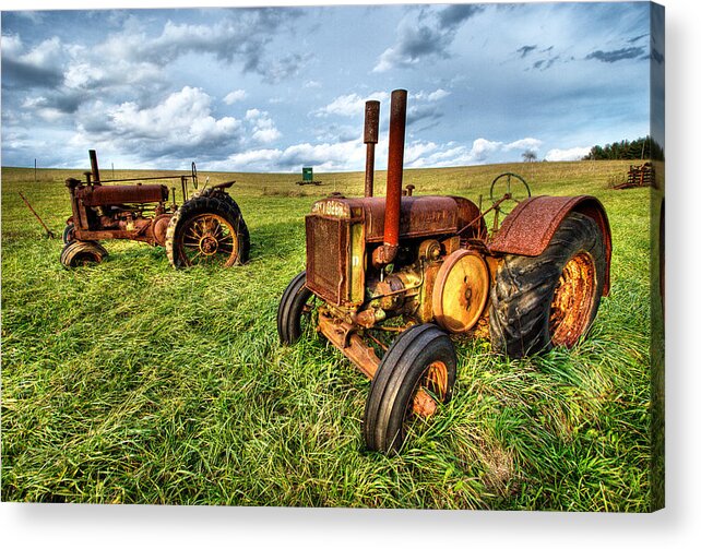 North Carolina Acrylic Print featuring the photograph John Deere Tractors I - Blue Ridge by Dan Carmichael