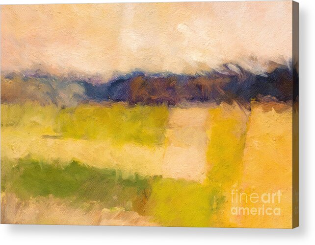Abstract Landscape Acrylic Print featuring the painting Landscape abstract Impression by Lutz Baar