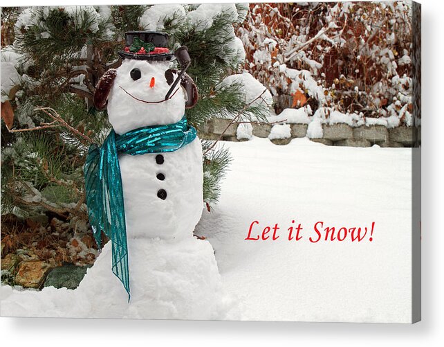 Snowman Acrylic Print featuring the photograph Let it Snow by Donna Kennedy