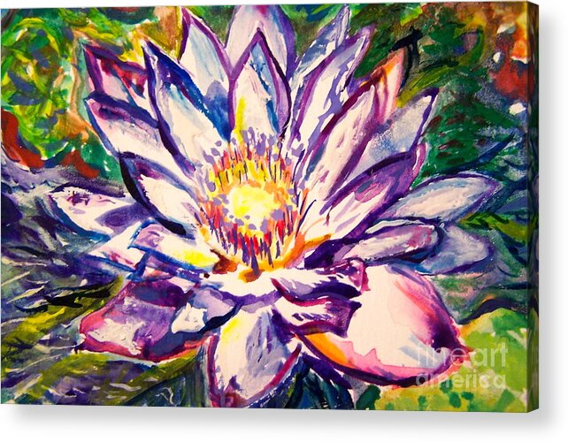 Lotus Acrylic Print featuring the painting Lotus Glow by Catherine Gruetzke-Blais