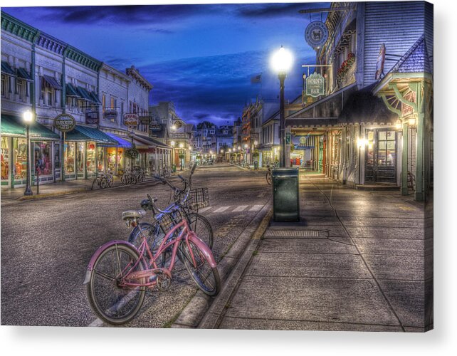 Mackinac Island Acrylic Print featuring the photograph Mackinac Island City by Night by Leo Cumings