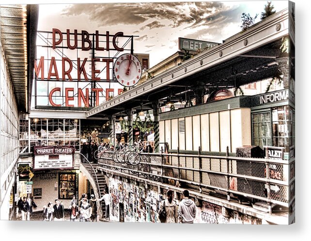 Seattle Acrylic Print featuring the photograph Market Center by Spencer McDonald