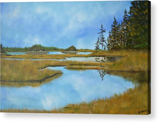 Maine Acrylic Print featuring the painting Marsh by Kellie Chasse