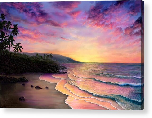 Maui Sunset Acrylic Print featuring the painting Maui Sunset by Stephen Jorgensen