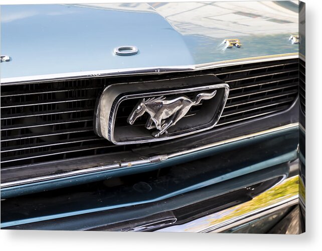 Mustang Car Acrylic Print featuring the photograph Mustang Grille by Georgia Clare