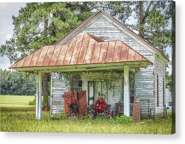 Abandoned Acrylic Print featuring the photograph N.C. Tractor Shed - Photography by Jo Ann Tomaselli by Jo Ann Tomaselli