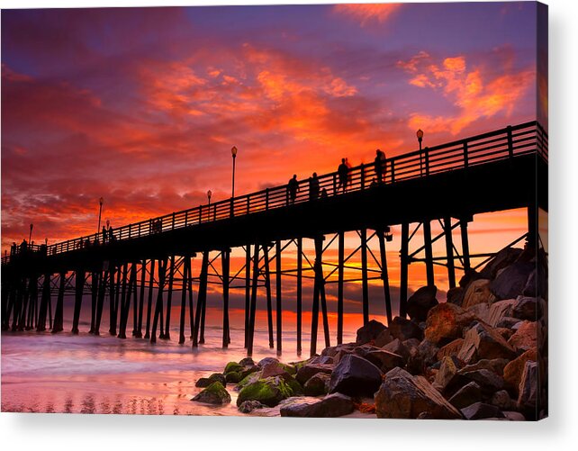 Sunset Acrylic Print featuring the photograph Oceanside Sunset 12 by Larry Marshall