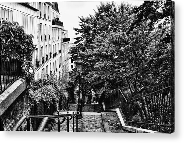 France Acrylic Print featuring the photograph Paris in Black and White by Georgia Clare