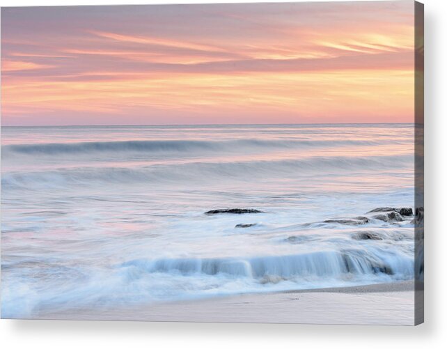 Beach Acrylic Print featuring the photograph Pastel Blue Sunrise Sunset by Jo Ann Tomaselli