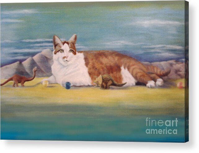 Cat Acrylic Print featuring the painting Playland by Mary Ann Leitch