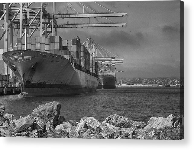 Cargo Acrylic Print featuring the photograph Port of Long Beach by Joseph Hollingsworth