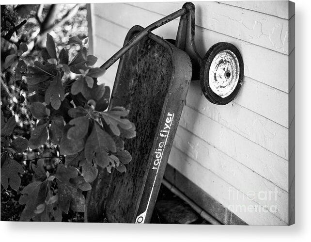 Radio Flyer Acrylic Print featuring the photograph Radio Flyer mono by John Rizzuto