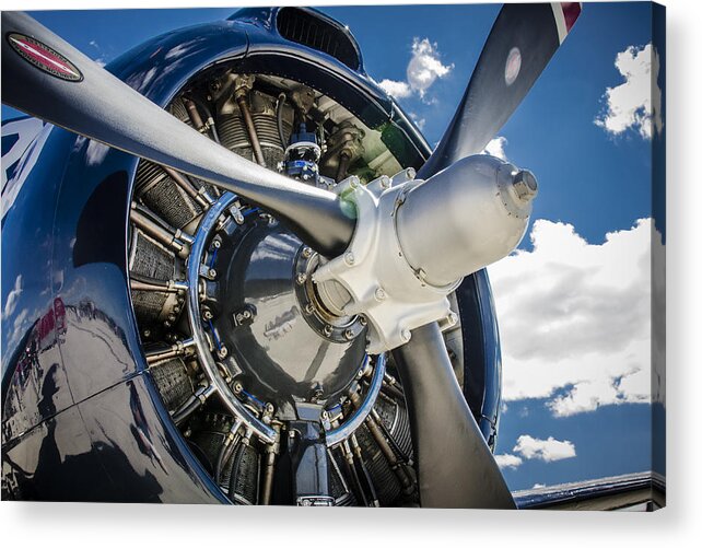 Airplane Acrylic Print featuring the photograph Rotary Engine and Prop by Bradley Clay