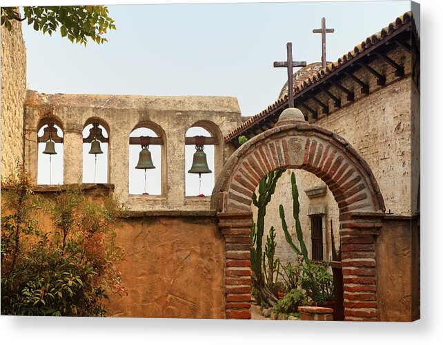 Mission Acrylic Print featuring the photograph San Juan Capistrano Mission - Photography by Jo Ann Tomaselli by Jo Ann Tomaselli