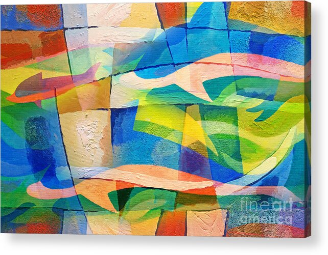 Sealife Acrylic Print featuring the painting Sealife by Lutz Baar