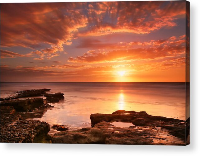 Sunset Acrylic Print featuring the photograph Seaside Reef Sunset 15 by Larry Marshall